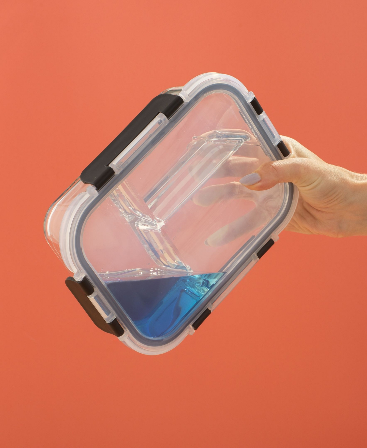 JOYJOLT 3-SECTIONAL SET OF 5 GLASS FOOD STORAGE CONTAINERS 