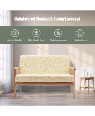 Modern Fabric Loveseat Sofa Couch Upholstered 2-Seat Armchair