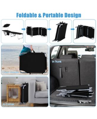 Set of 2 Portable Reclining Chair with 5 Adjustable Positions