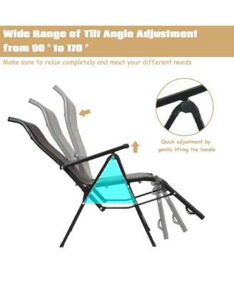 Patio Back Adjustable Rattan Folding Lounge Recliner