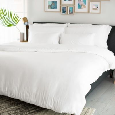 Luxurious Sateen Duvet Cover | King | Solid White | Viscose Material | Soft, Comfortable & Wicks Moisture