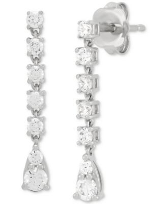 Forever Grown Diamonds - Lab Grown Diamond Linear Drop Earrings (1/3 ct. t.w.) in 10k White Gold