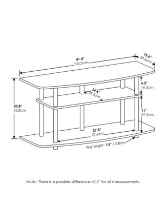3-Tier No Tools TV Stand Entertainment Center Hold up to 46" TV