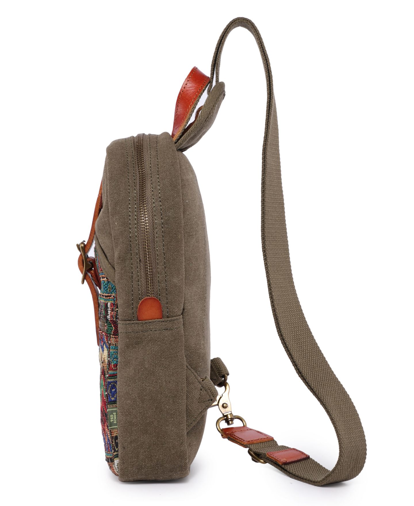Женская сумка TSD BRAND Four Season Canvas Sling, цвет: Кофейный — фото 13