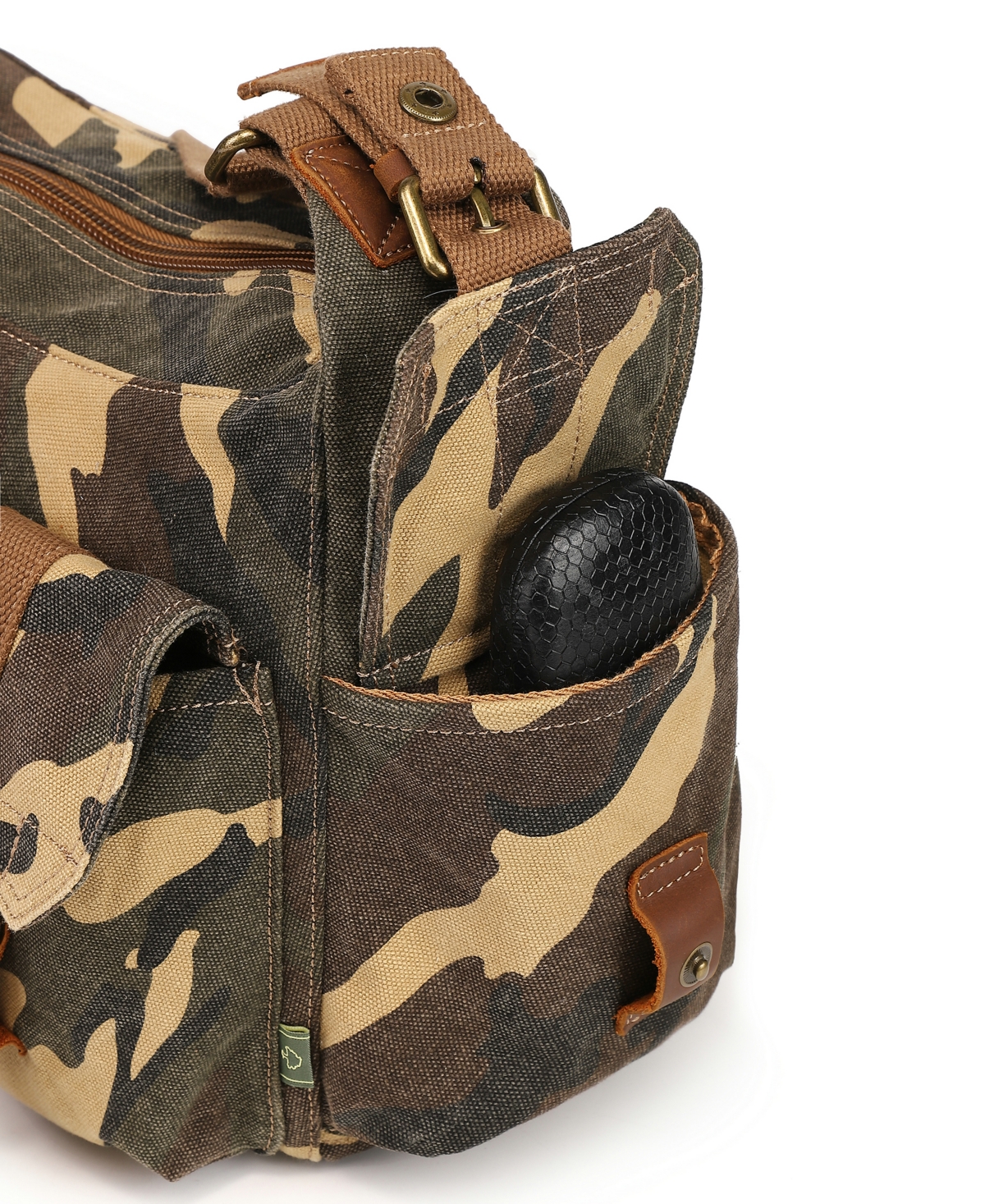 Tsd Brand Leaf Hill Mail Medium Shoulder Bag In Khaki Camo