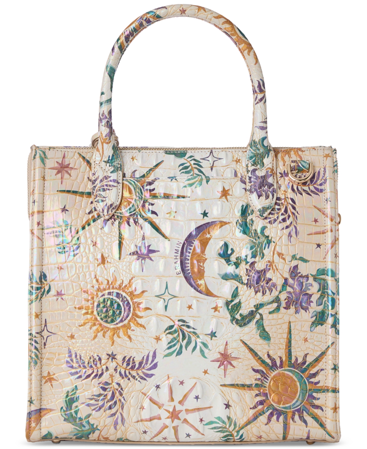 BRAHMIN CAROLINE MELBOURNE EMBOSSED LEATHER SATCHEL