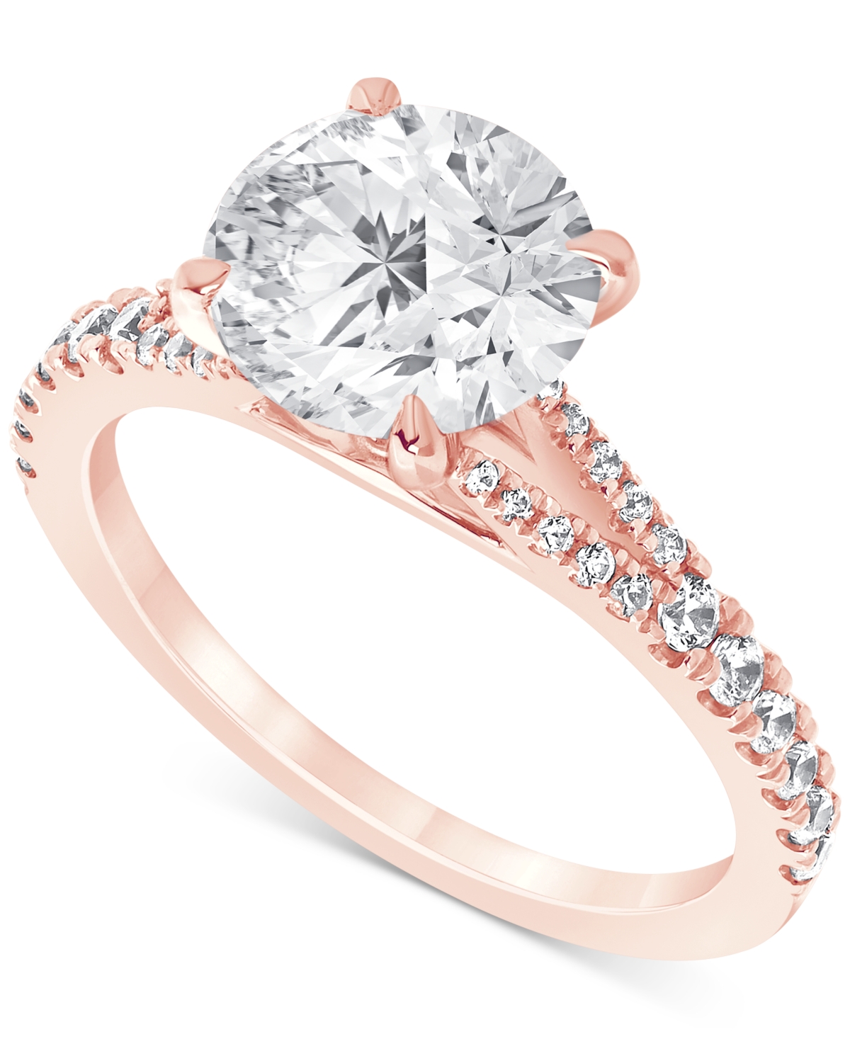 Badgley Mischka Igi Certified Lab Grown Diamond Engagement Ring (3 Ct. T.w.) In 14k White, Yellow Or Rose Gold In Rose Gold