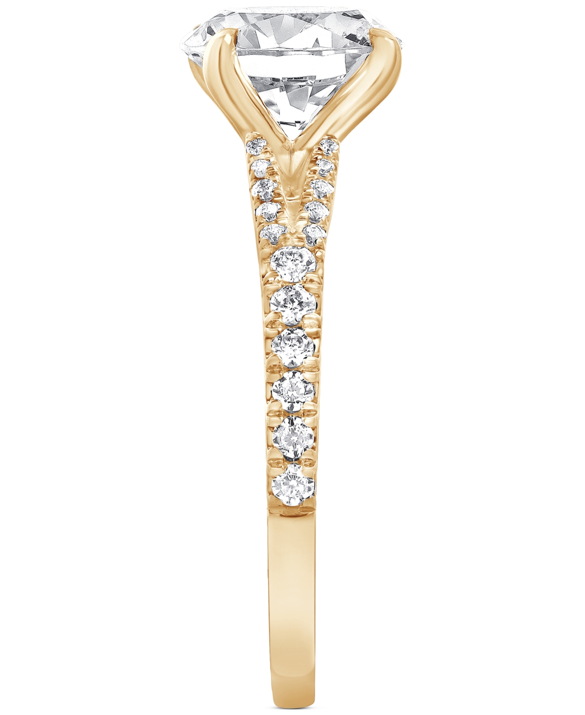 Badgley Mischka Igi Certified Lab Grown Diamond Engagement Ring (3 Ct. T.w.) In 14k White, Yellow Or Rose Gold In Yellow Gold