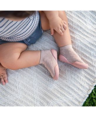 Toddler First Walk Sock Shoes - Cable Brandy Rose