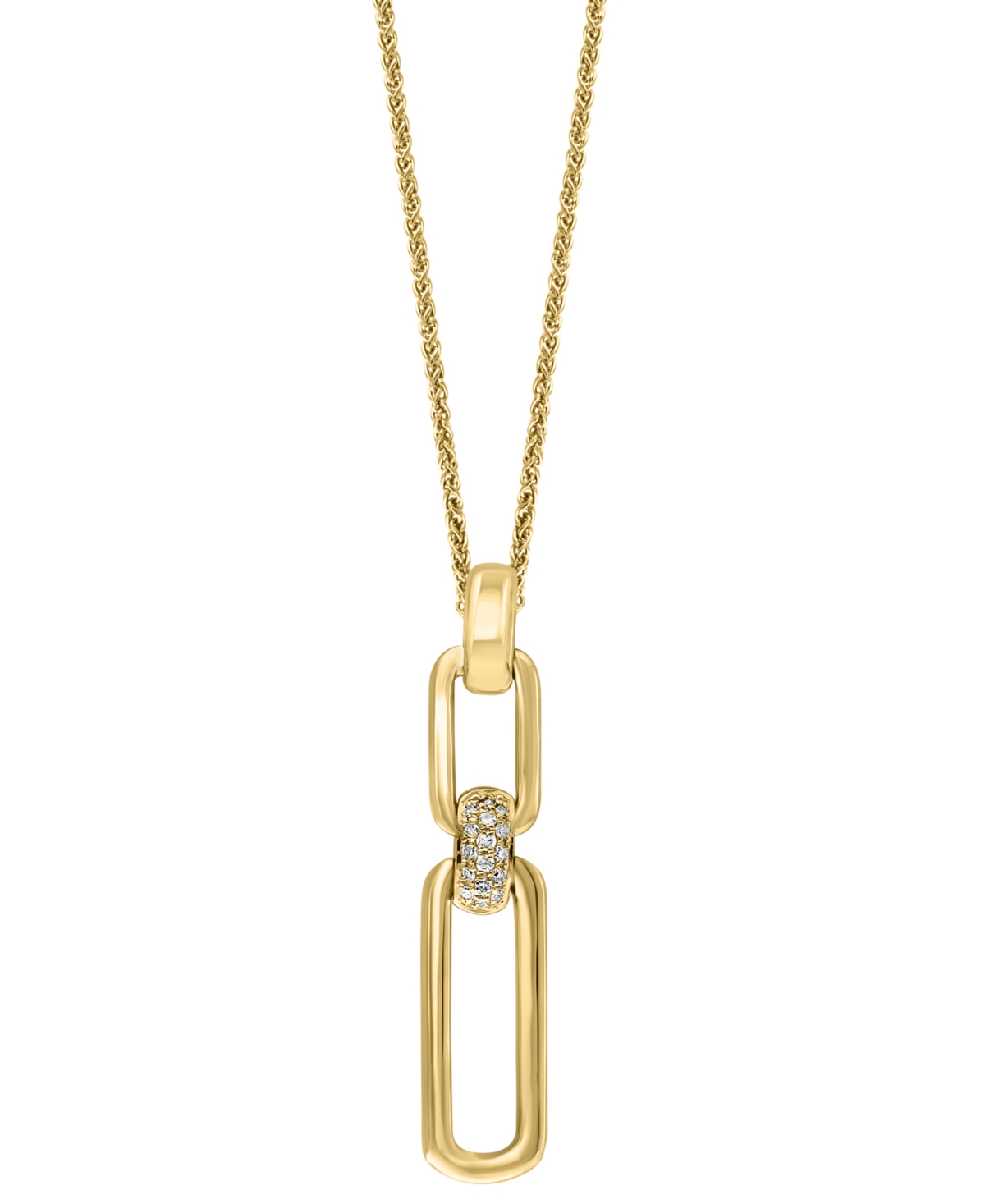 Diamond Link 18" Pendant Necklace (1/20 ct. t.w.) in 14k Yellow Gold - Yellow Gold