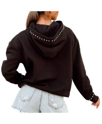 Women's Black Arizona Wildcats Studded Pullover Hoodie