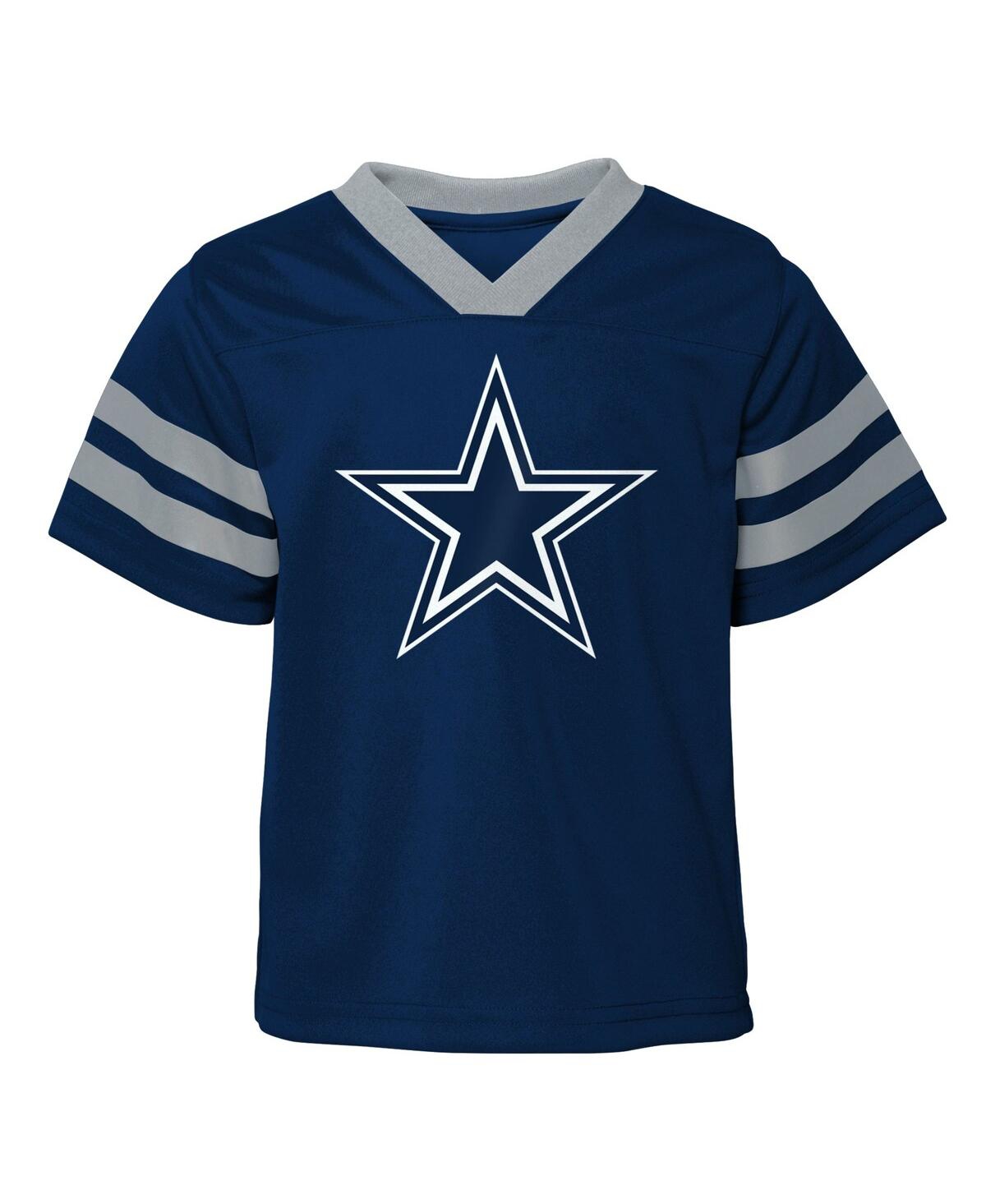 Outerstuff Toddler Navy/heather Gray Dallas Cowboys Red Zone Jersey Pants Set In Navy,heather Gray