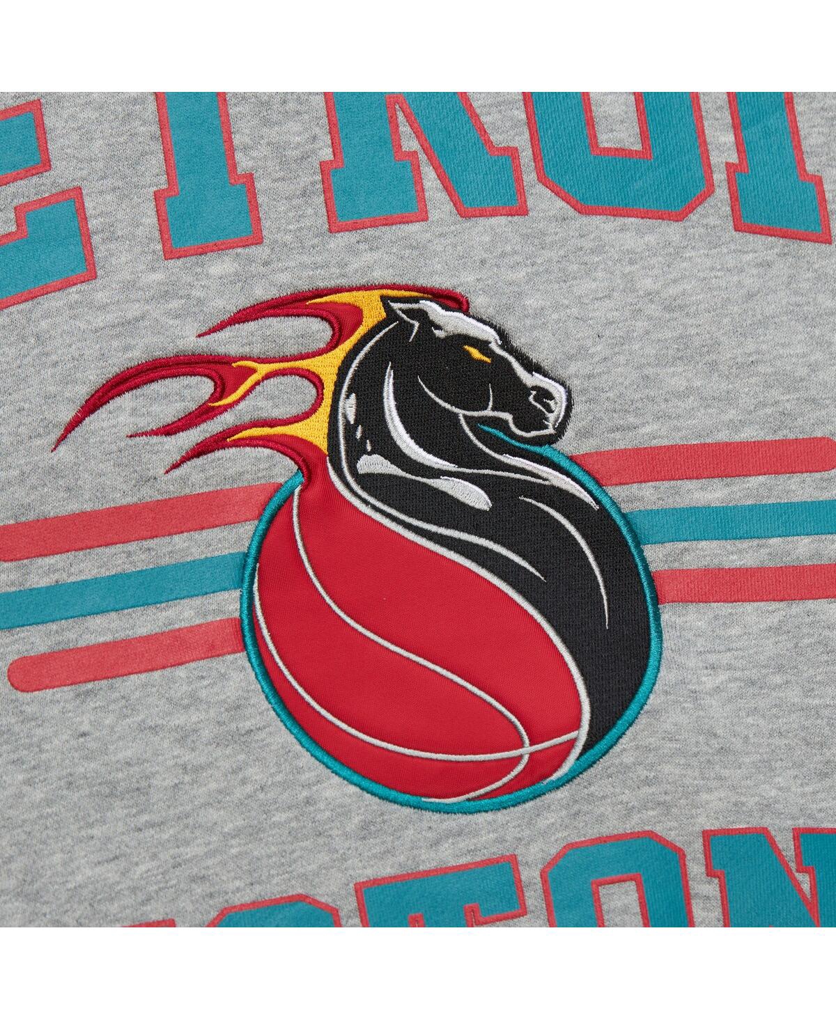 Mitchell & Ness Men'sDetroit Pistons Hardwood Classics All Over 4.0 Pullover Sweatshirt - Heather Gray