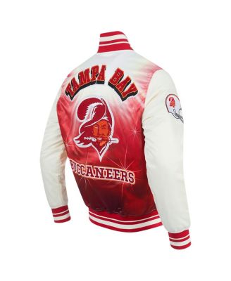 Men's Cream Tampa Bay Buccaneers Sublimated Satin Full-Snap Jacket