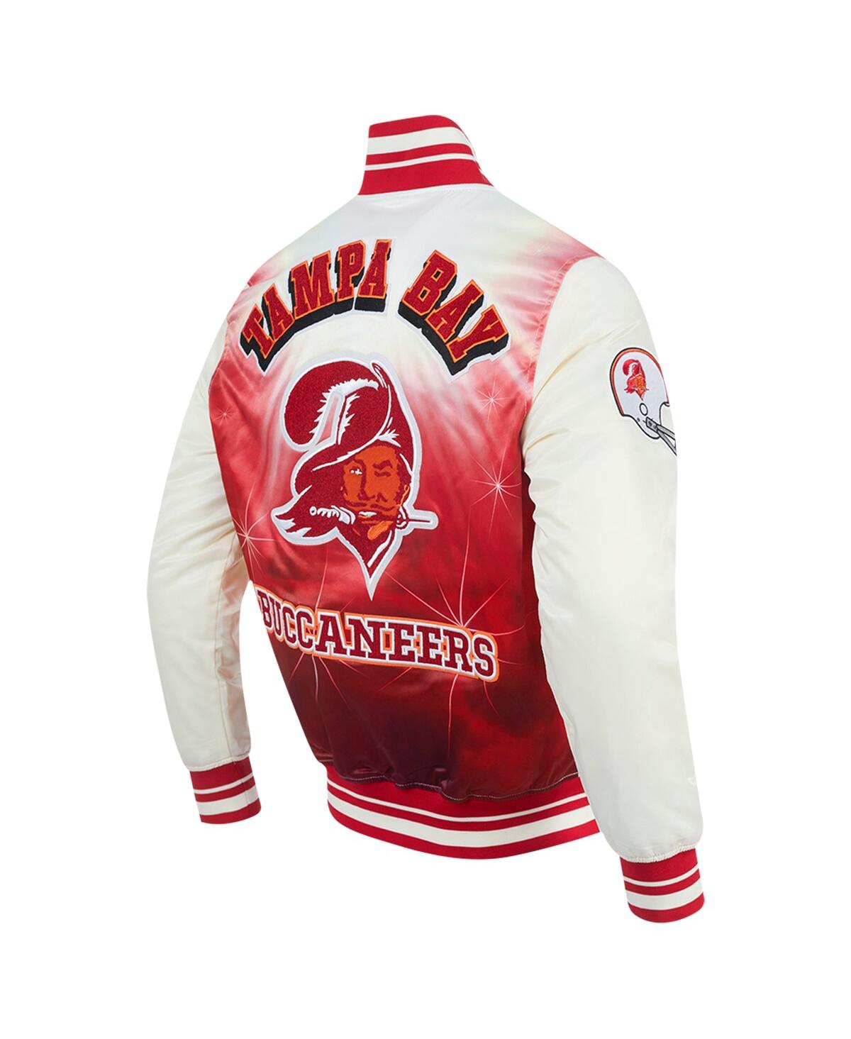 Pro Standard Men's Cream Tampa Bay Buccaneers Sublimated Satin Full-snap Jacket In Cream