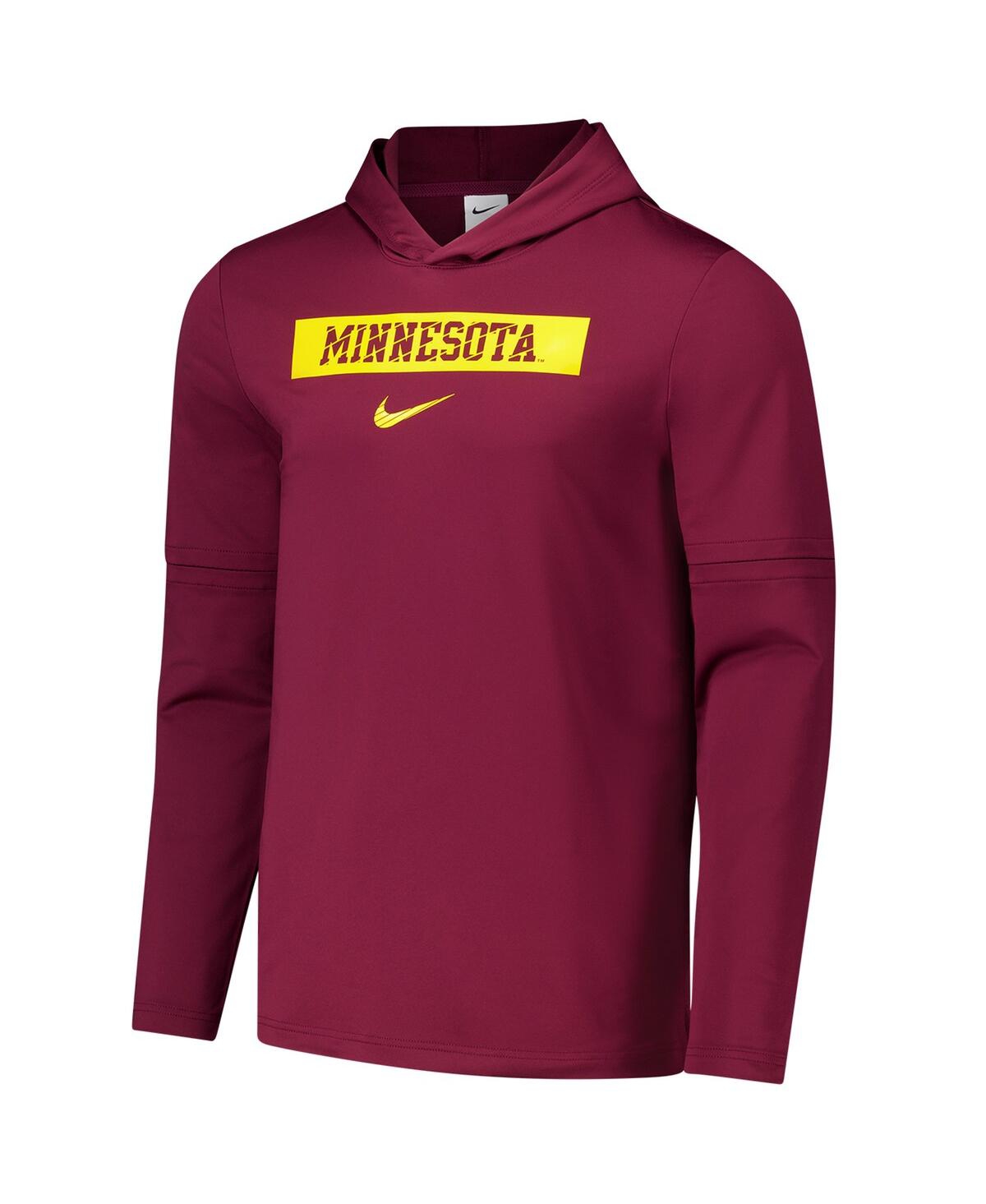 Nike Men'sMinnesota Golden Gophers 2024 Sideline Performance Long Sleeve Hoodie Top - Maroon