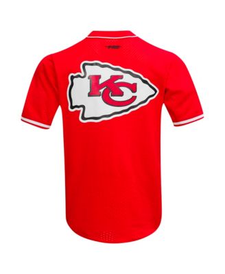 Men's Travis Kelce Red Kansas City Chiefs Mesh Button-Up Baseball Jersey