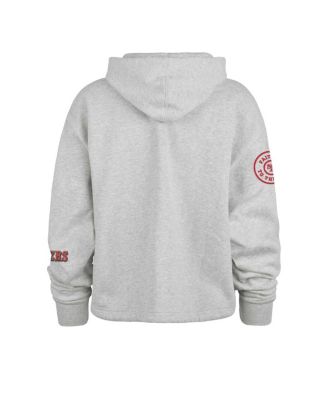Women's Heather Gray San Francisco 49ers High Hopes Long Sleeve Cropped Hoodie