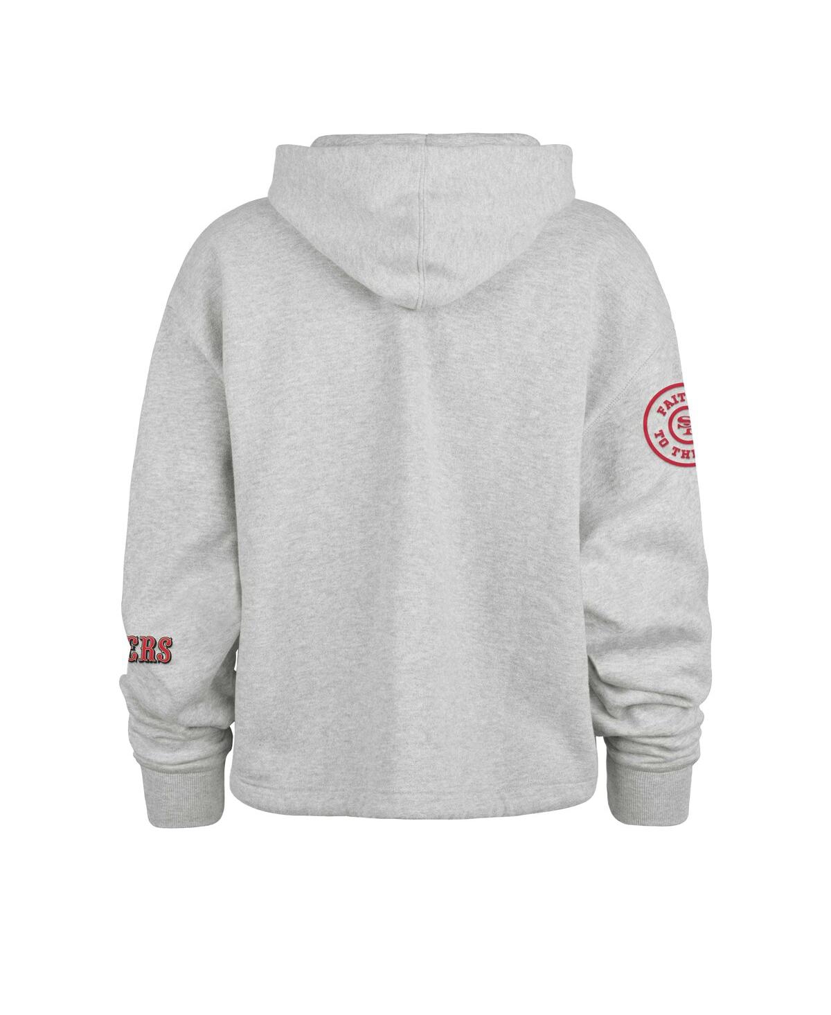 47 BRAND WOMEN'S HEATHER GRAY SAN FRANCISCO 49ERS HIGH HOPES LONG SLEEVE CROPPED HOODIE 
