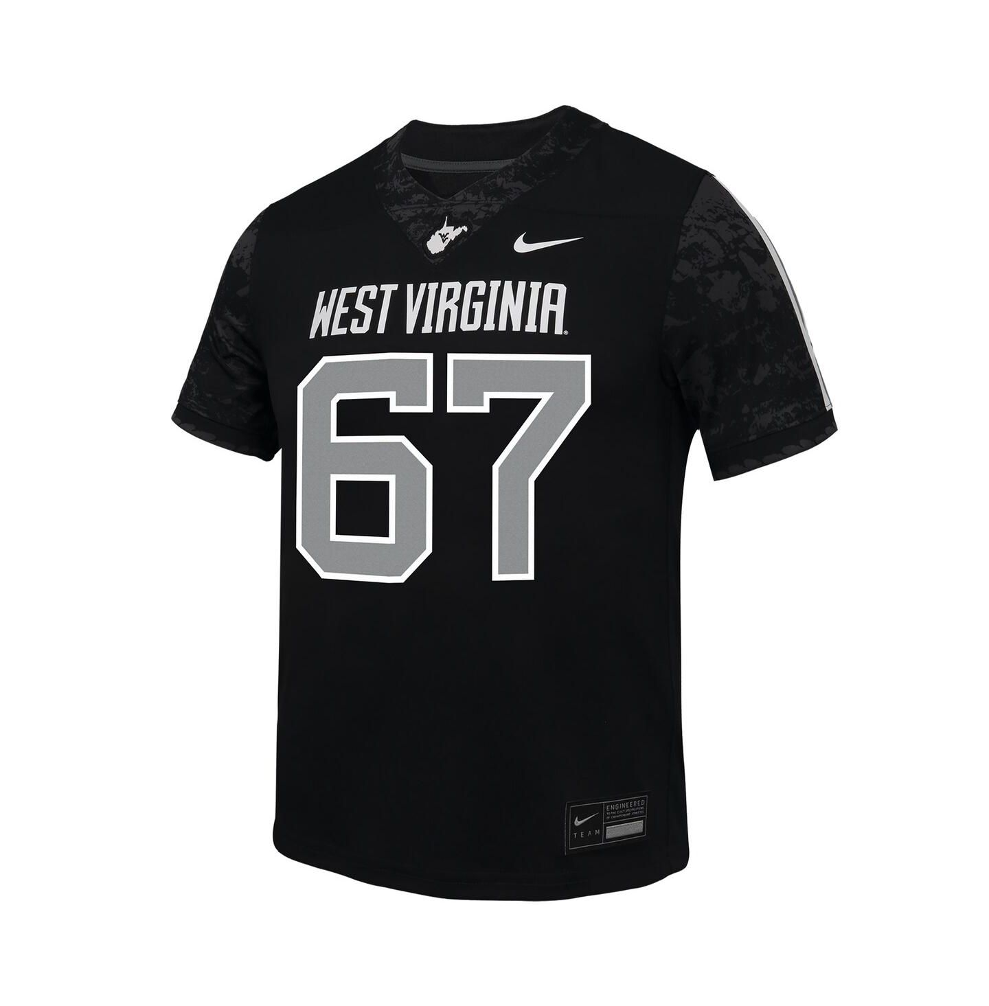 Детский топ Nike 67 Black West Virginia Mountaineers Untouchable Replica Game Jersey — фото 2