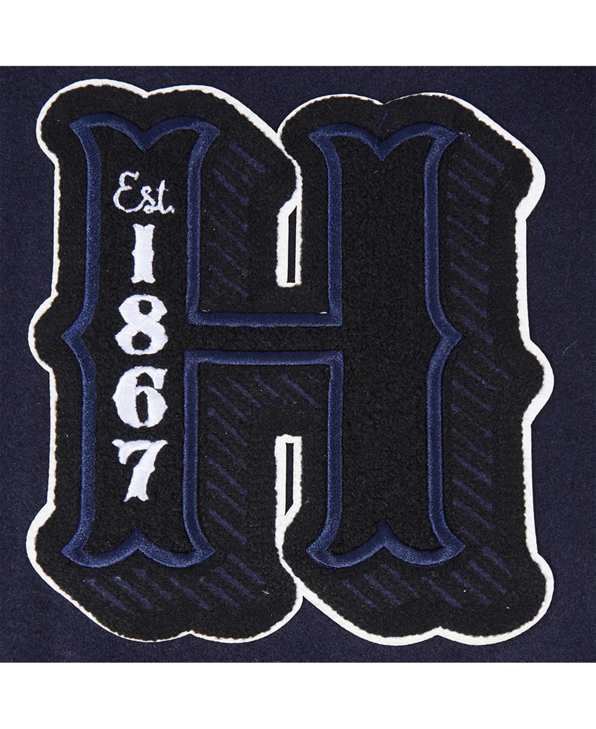 Pro Standard Men'sHoward Bison Hbcu Vintage Varsity Wool Full-Zip Jacket - Navy