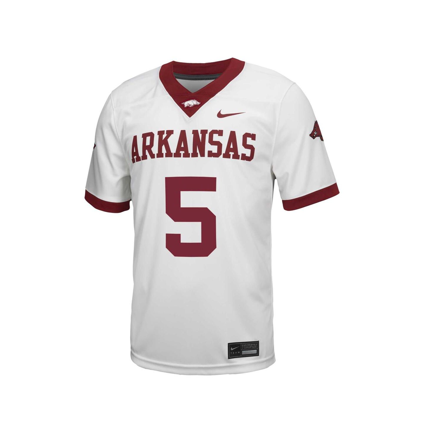 Мужской топ Nike 5 White Arkansas Razorbacks Untouchable Football Jersey — фото 2