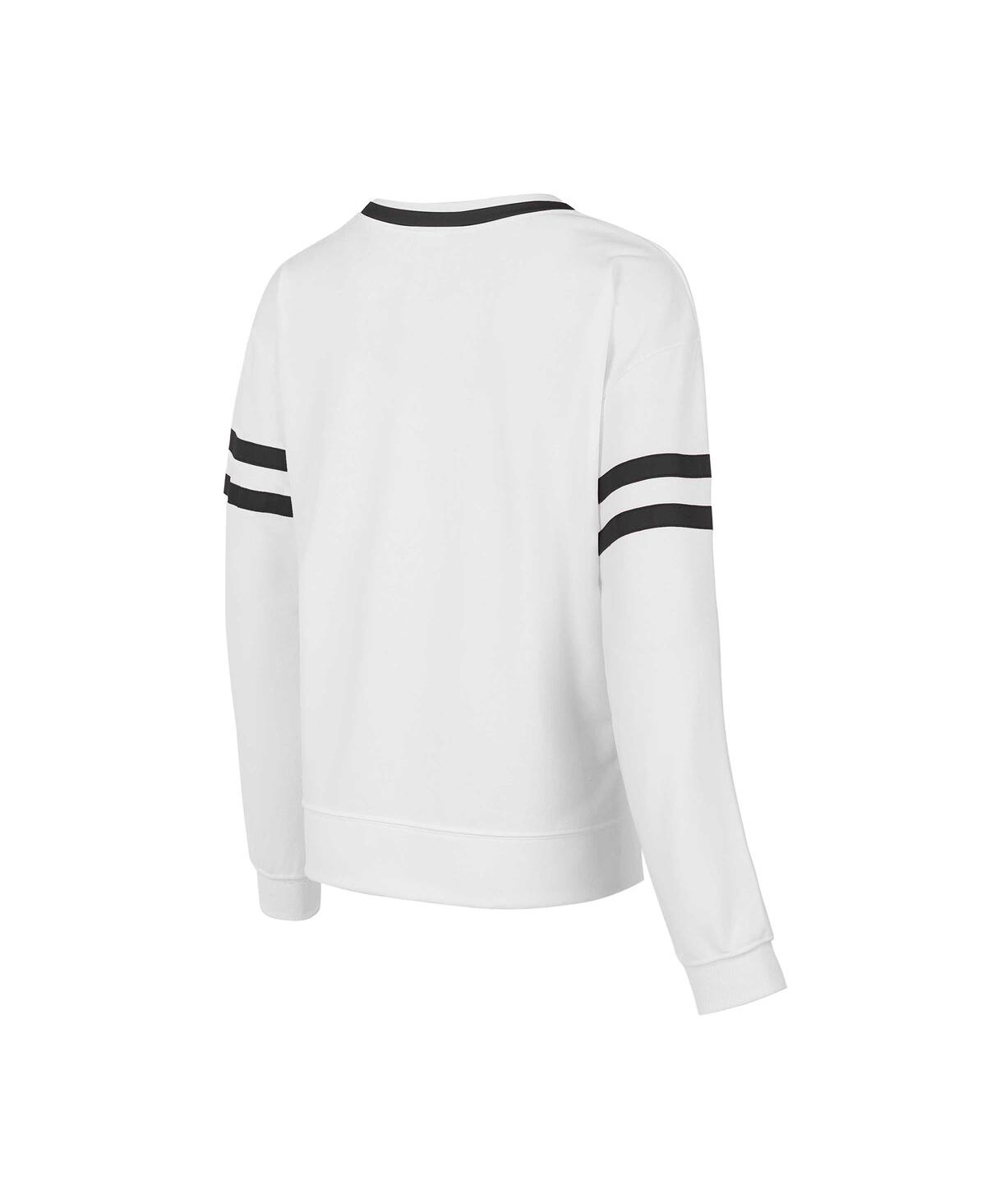Concepts Sport Women's White Iowa Hawkeyes Borough French Terry Arch Over Long Sleeve T-shirt In White