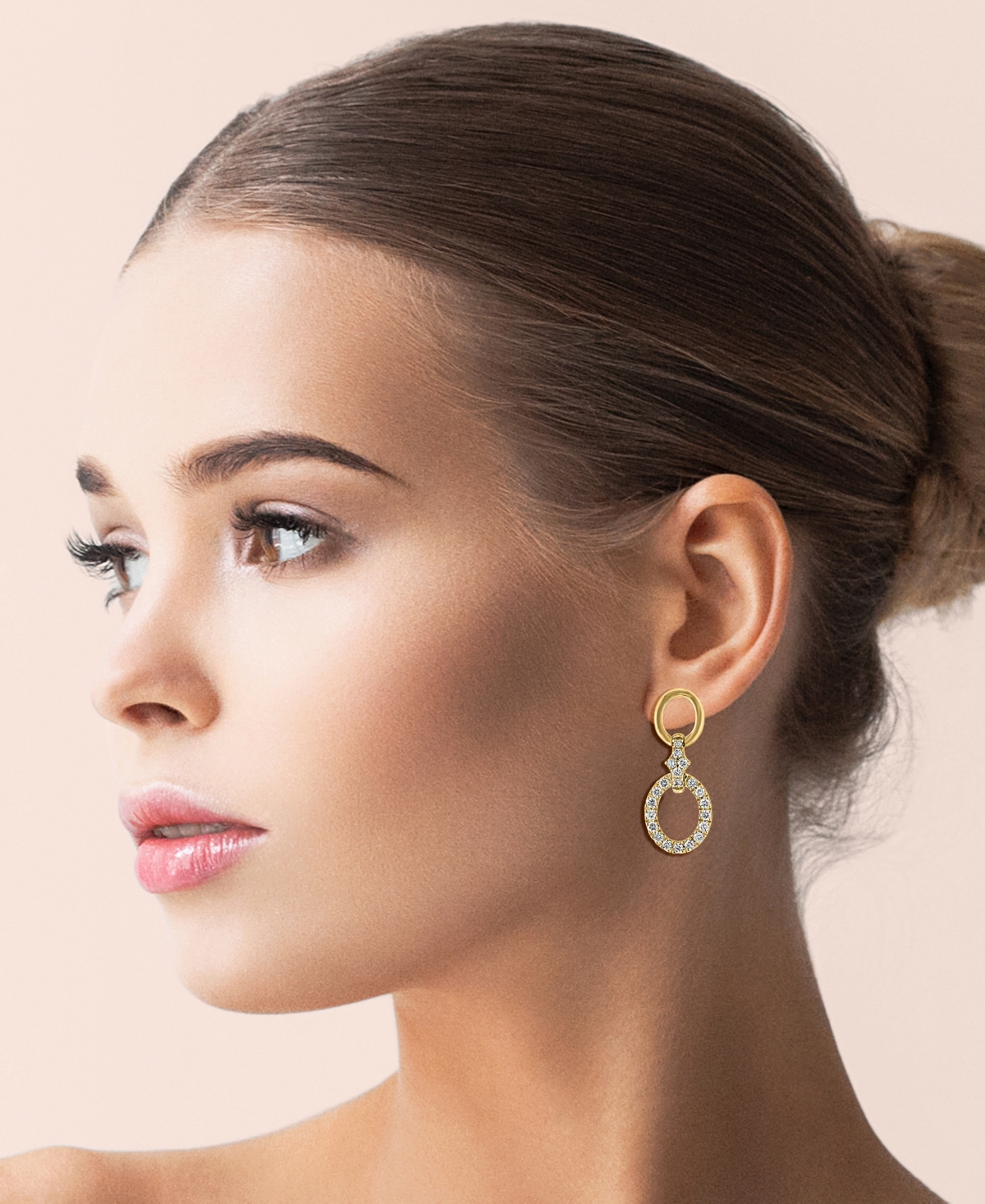 Macy's Diamond Drop Earrings (1/2 Ct. T.w.) In 14k Yellow Gold In Yellow Gold