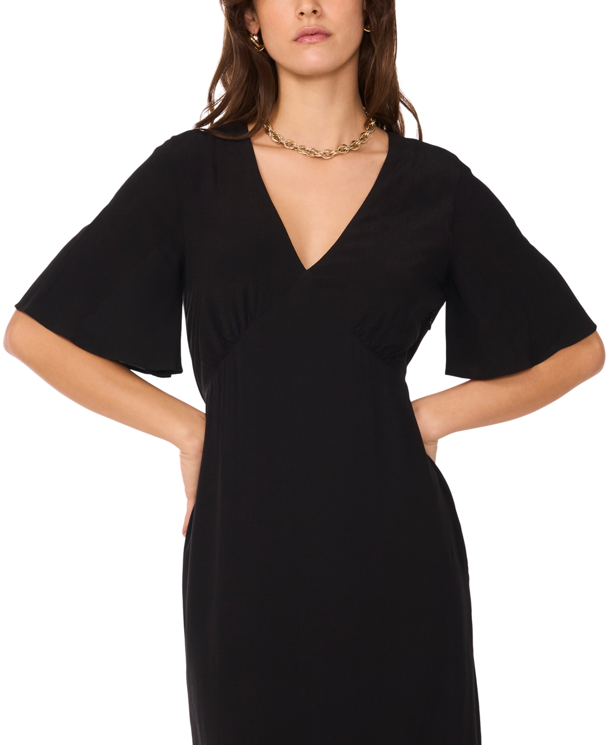 1.STATE WOMEN'S SPAGHETTI STRAP V-NECK MAXI DRESS