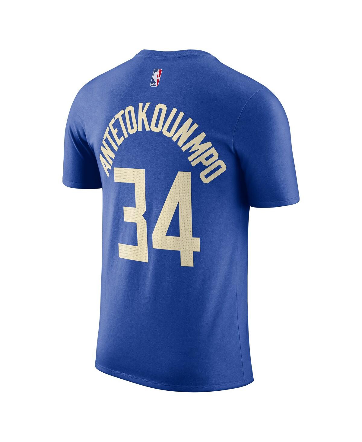 Nike Men's Royal Giannis Antetokounmpo Milwaukee Bucks 2024/25 City Edition Name Number T-shirt In Royal