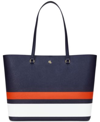 Lauren Ralph Lauren - Karly Crosshatch Leather Large Tote Bag