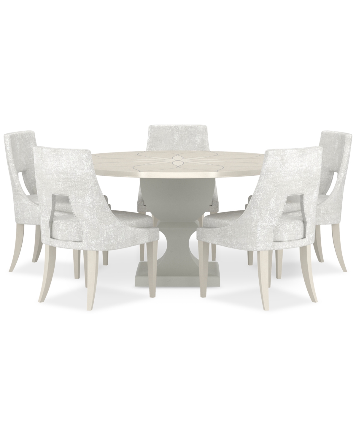 Macy's Mezzanine 6-pc. Dining Set (round Table & 5 Side Chairs) In No Color