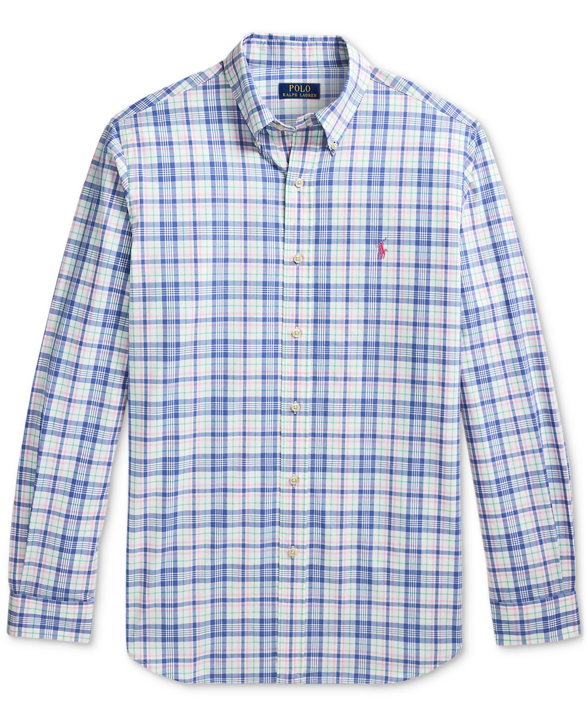 Polo Ralph Lauren Men's Slim-fit Stretch Poplin Shirt In Blue,green