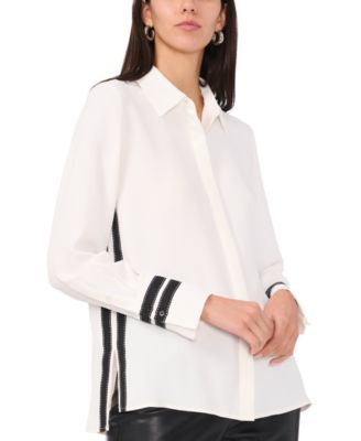 Vince Camuto - Women's Contrast-Trim Button-Front Shirt