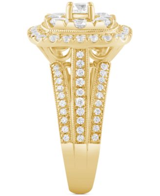 Diamond Cluster Engagement Ring (2 ct. t.w.) in 14k Yellow Gold