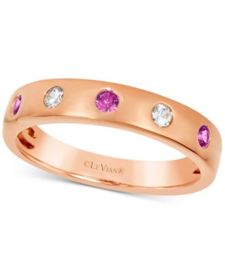 Anywear Everywear&reg; Blueberry Sapphire (1/6 ct. t.w.) or Pink Sapphire (1/6 ct. t.w.) & White Sapphire (1/10 ct. t.w.) Ring in 14k Honey Gold (also in rose gold and white gold)
