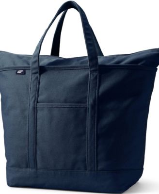 Extra Large Solid Color 5 Pocket Zip Top Canvas Tote Bag