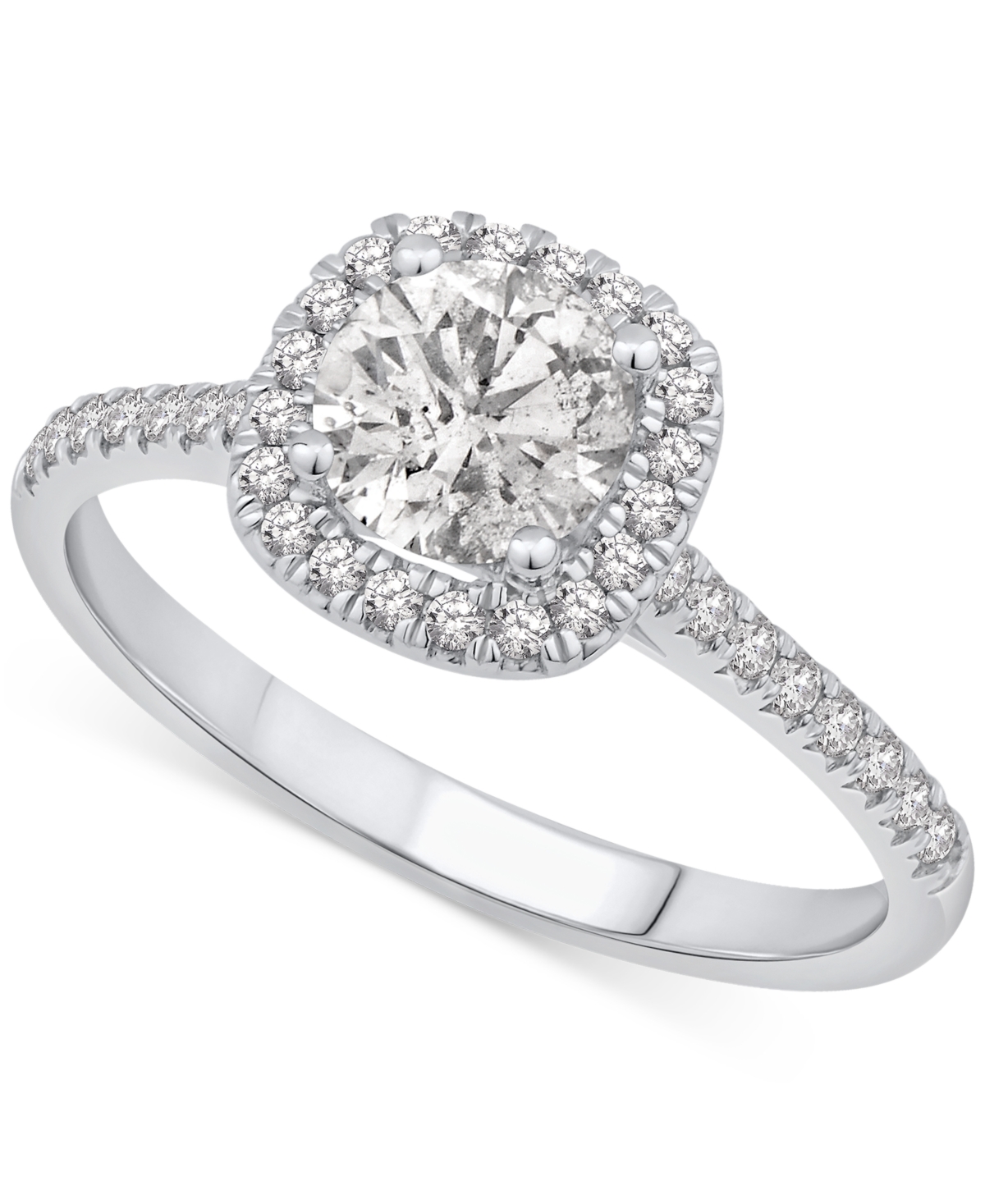 GIA CERTIFIED DIAMONDS GIA CERTIFIED DIAMOND HALO ENGAGEMENT RING (1 CT. T.W.) IN 14K WHITE GOLD 