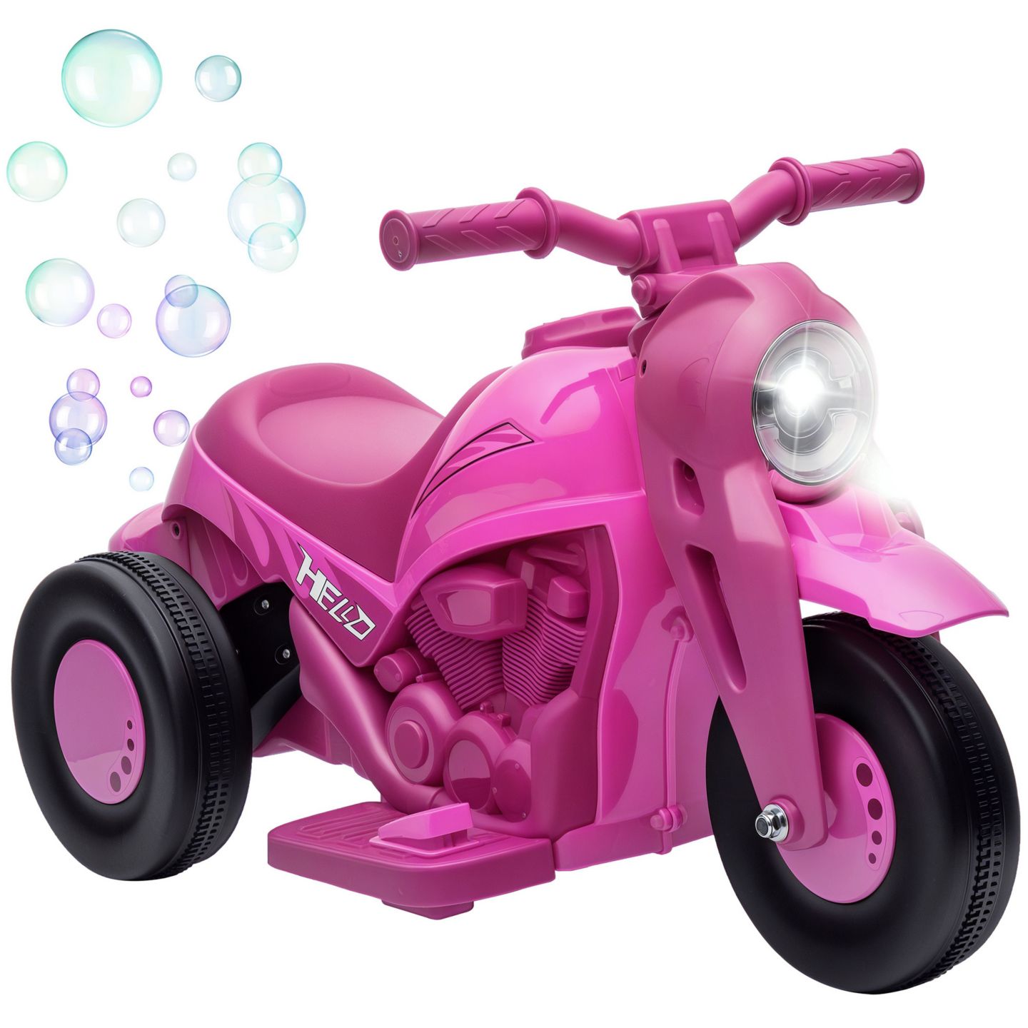 Детская игрушка Qaba Ride-On Motorcycle with 6V Battery, Bubble & Music, 66 lb Capacity, Ages 2+, цвет: Розовый — фото 1