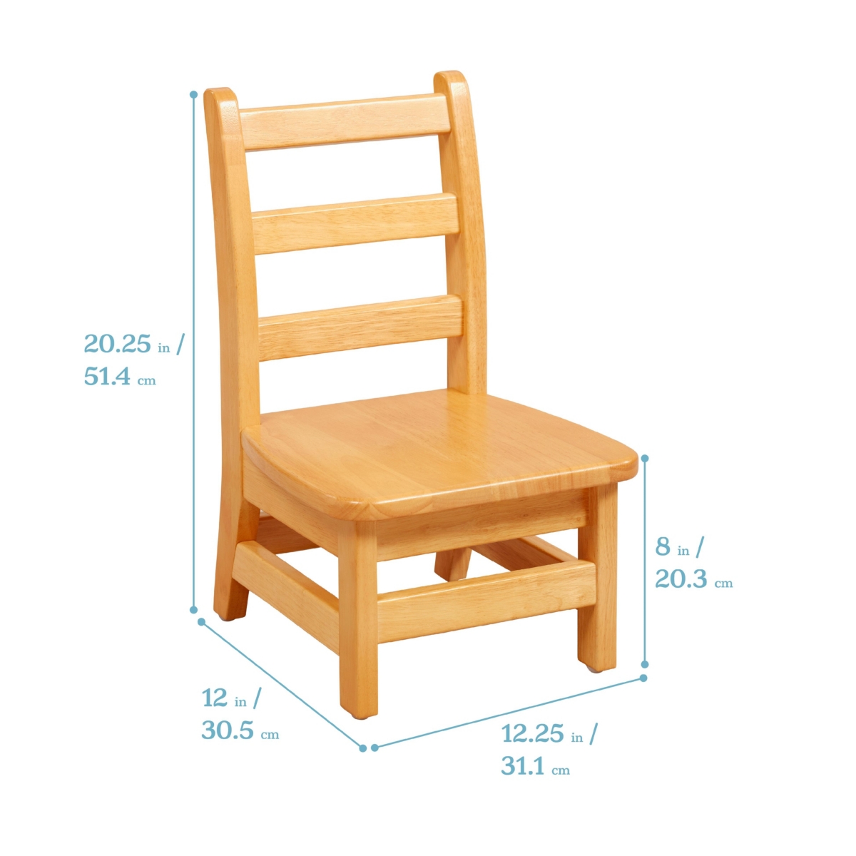 ECR4Kids 24in x 48in Rectangular Hardwood Table with 16in Legs and Four 8in Chairs,- Honey