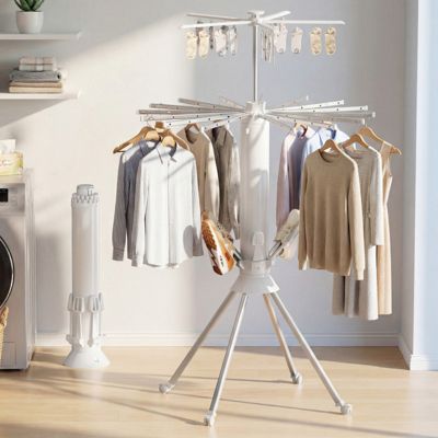No-Assembly Foldable Clothes Drying Rack with Wheels, Double-Layer Heavy-Duty Laundry Stand for Indoor & Outdoor Use