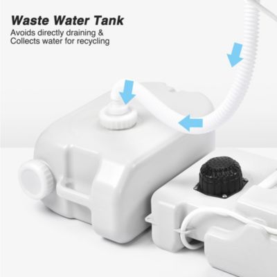 17L Portable Camping Sink w/ Pump & 2 Pcs 24L Water Tank,  Small Handwashing Station For RV Travel Outdoor Party