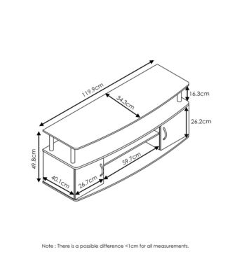 Modern TV Stand Media Entertainment Center for TV's up To 55" w/2-Door Storage Cabinet,French Oak/Black