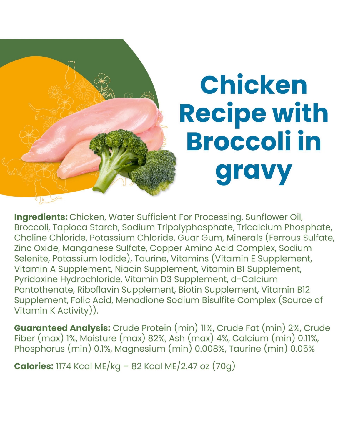 Almo Nature Classic Complete Cat 12pk (2.47oz): Chicken Recipe W/ Broccoli In Gravy