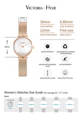 Woman Watch 30mm Mother-of-pearl dial 60 pearls, Victoria Hyde