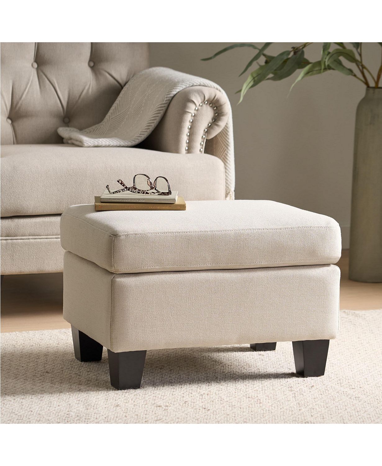 Contemporary Upholstered Ottoman, Footrest & Accent Furniture for Living Room, Bedroom & Office-The Pop Home