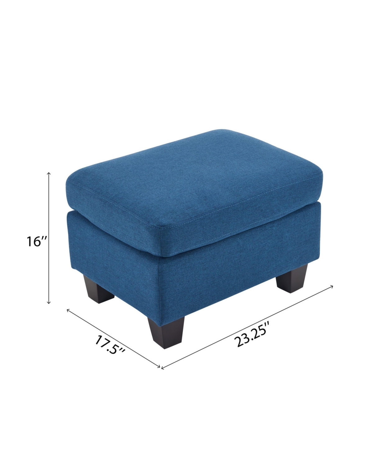 The Pop Home Contemporary Upholstered Ottoman, Footrest & Accent Furniture for Living Room, Bedroom & Office-The Pop Home