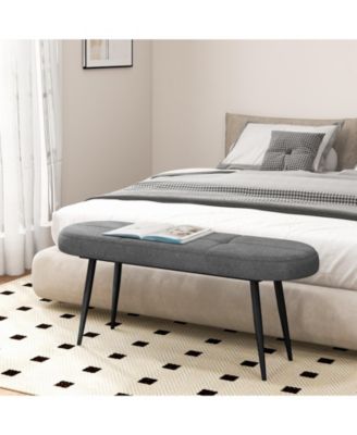 Upholstered Entryway Bench with Heavy-duty Metal Frame