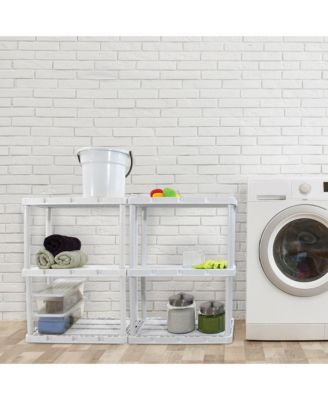 3 Shelf Fixed Height Solid Light Duty Home Storage Unit, White