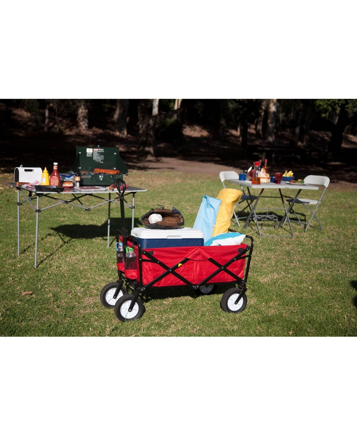Mac Sports Collapsible Folding Outdoor Utility Garden Camping Wagon Cart,- Green